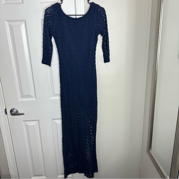 MAXI NAVY BLUE DRESS - Picture 2 of 2